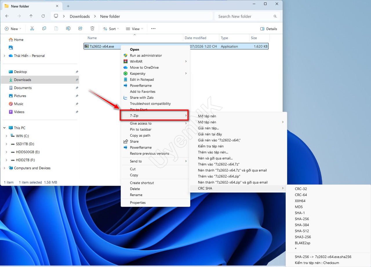 Tải 7-Zip – Phần Mềm Nén, Giải Nén Và Check CRC SHA MD5 5 Tải 7-Zip – Phần Mềm Nén, Giải Nén Và Check Mã CRC SHA MD5