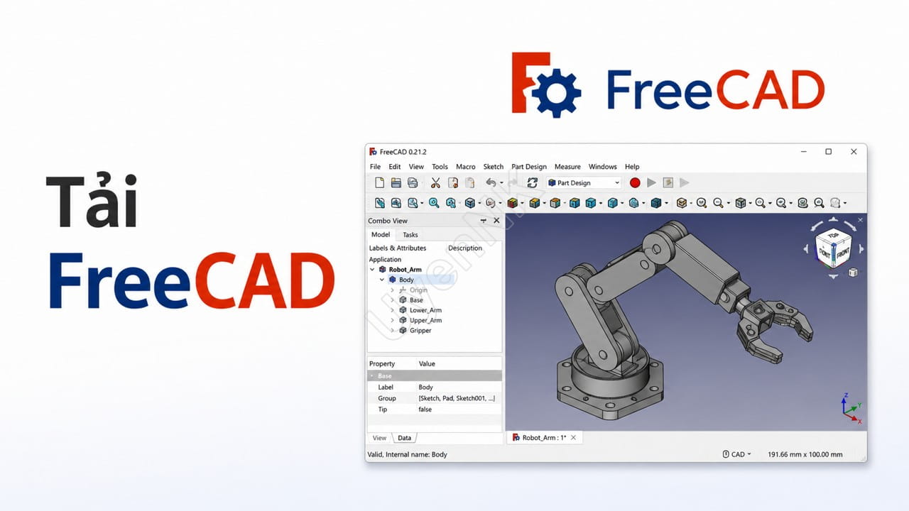 Tải FreeCAD – Phần Mềm Thiết Kế CAD 3D Thay Thế AutoCAD 1 Tải FreeCAD – Phần Mềm Thiết Kế CAD 3D