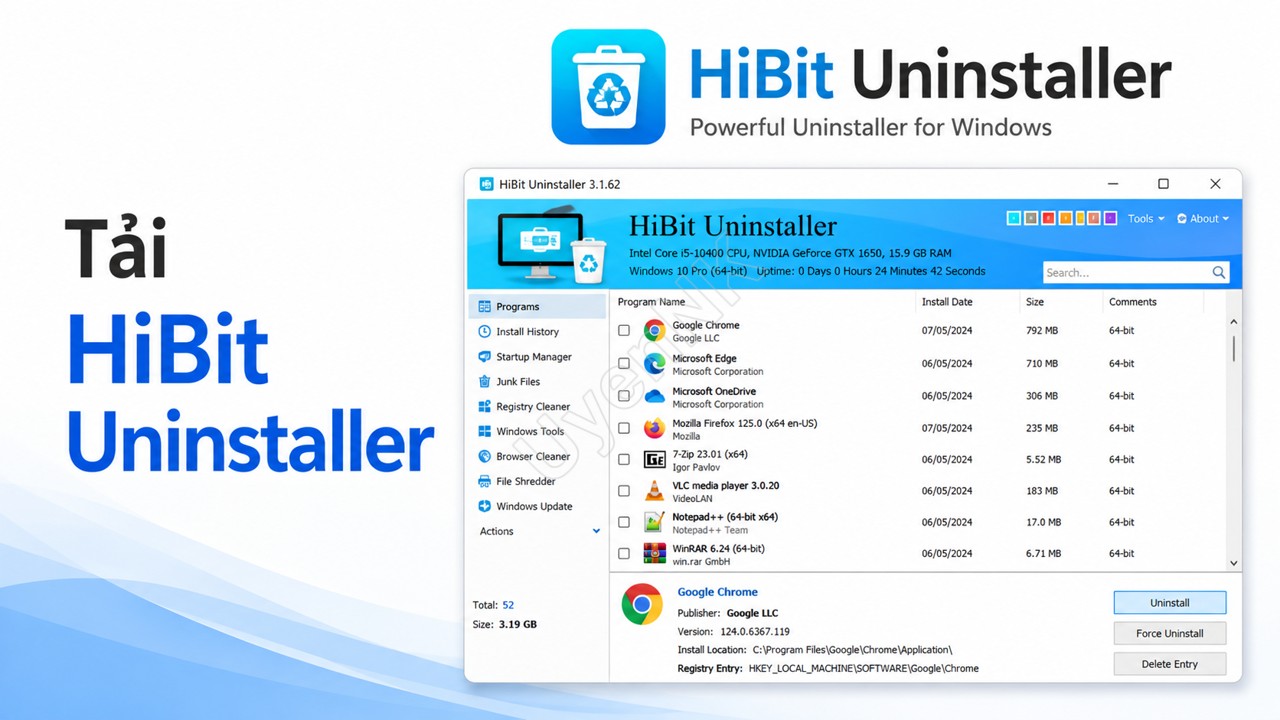 Tải HiBit Uninstaller – Phần Mềm Gỡ Bỏ Ứng Dụng Tận Gốc 1 Tải HiBit Uninstaller – Phần Mềm Gỡ Bỏ Ứng Dụng Tận Gốc