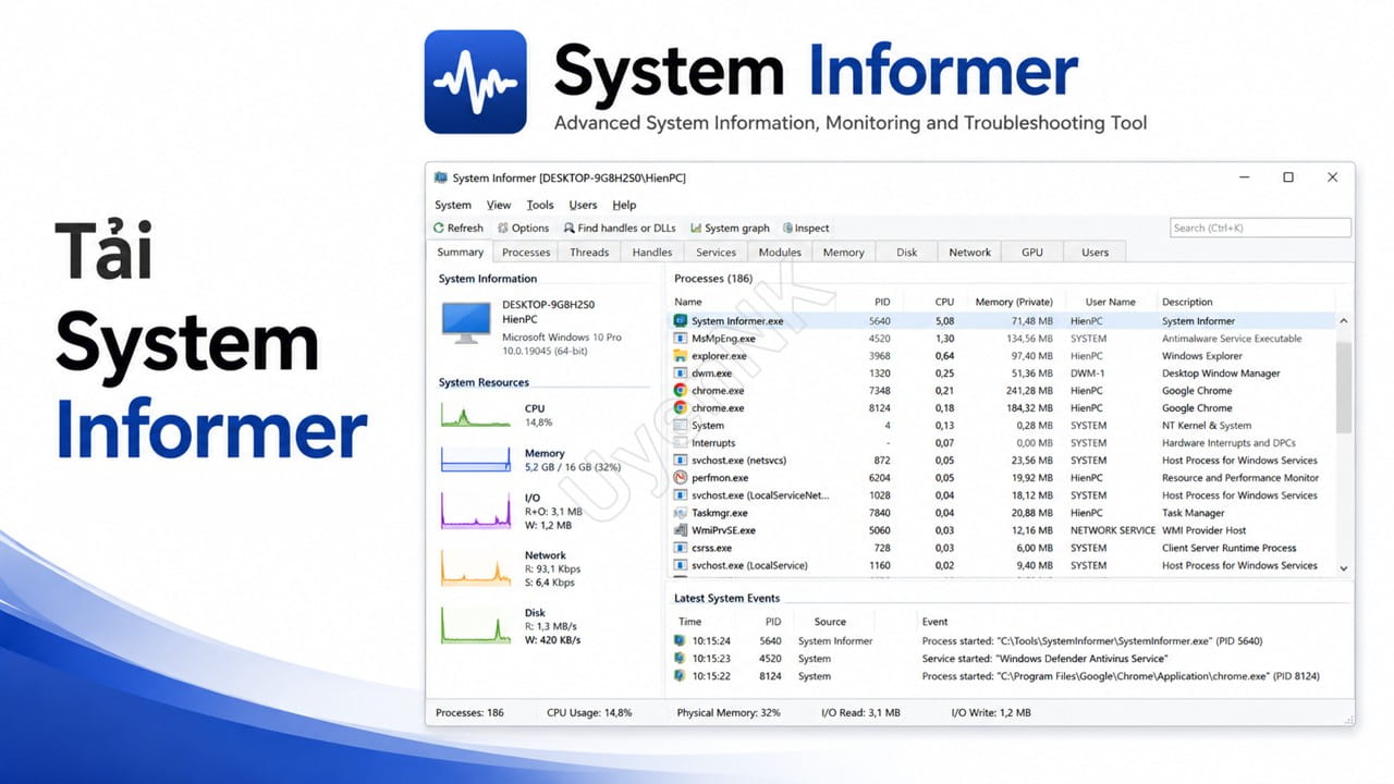 Tải System Informer – Phần Mềm Quản Lý Hệ Thống Windows Tải System Informer - Phần Mềm Quản Lý Hệ Thống Windows
